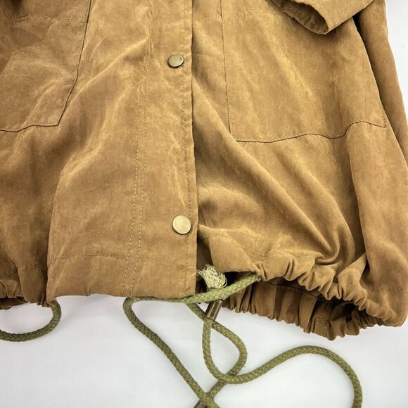Umgee + Utility Style Jacket Tan Faux Suede Drawstring Women’s Size XL - Picture 2 of 5